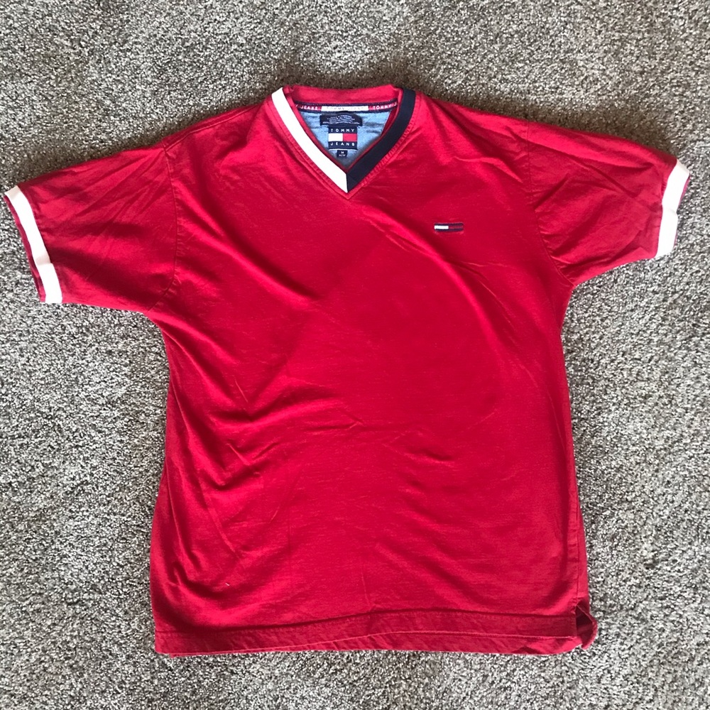 Red Tommy Hilfiger V-Neck